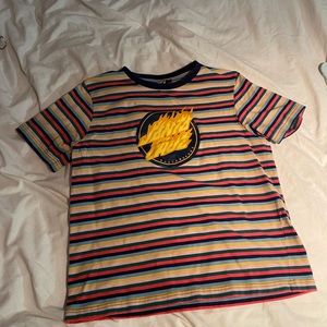 Santa Cruz striped small logo t shirt